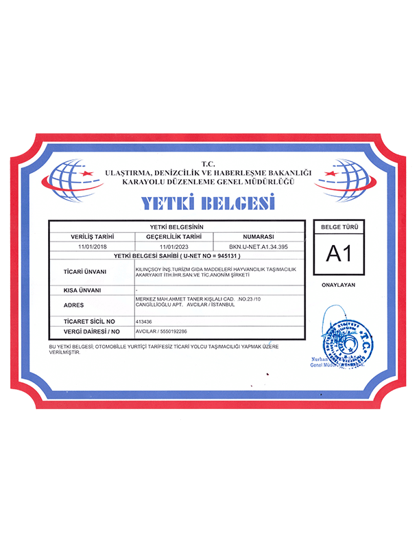 Yetki Belgesi A1